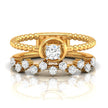 round cut lab-grown diamond enhancer ring in yellow gold