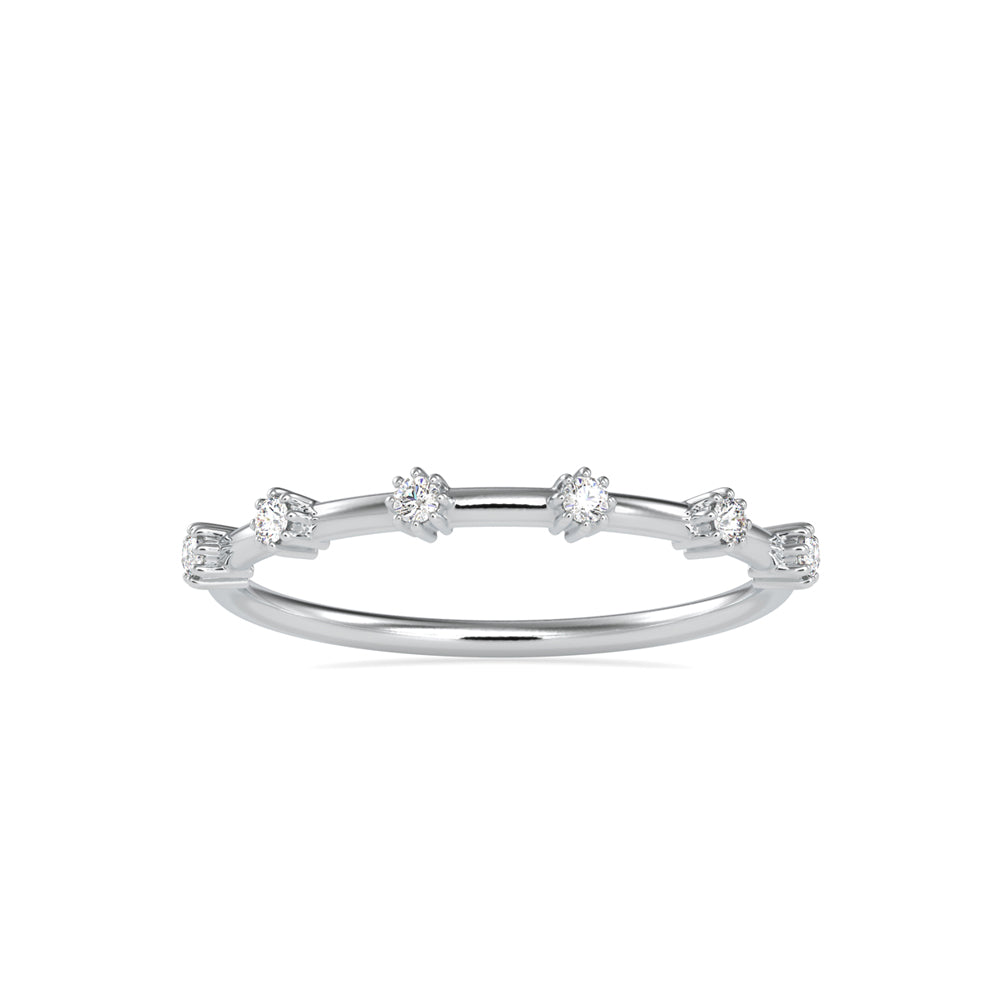round cut prong diamond ring in white gold