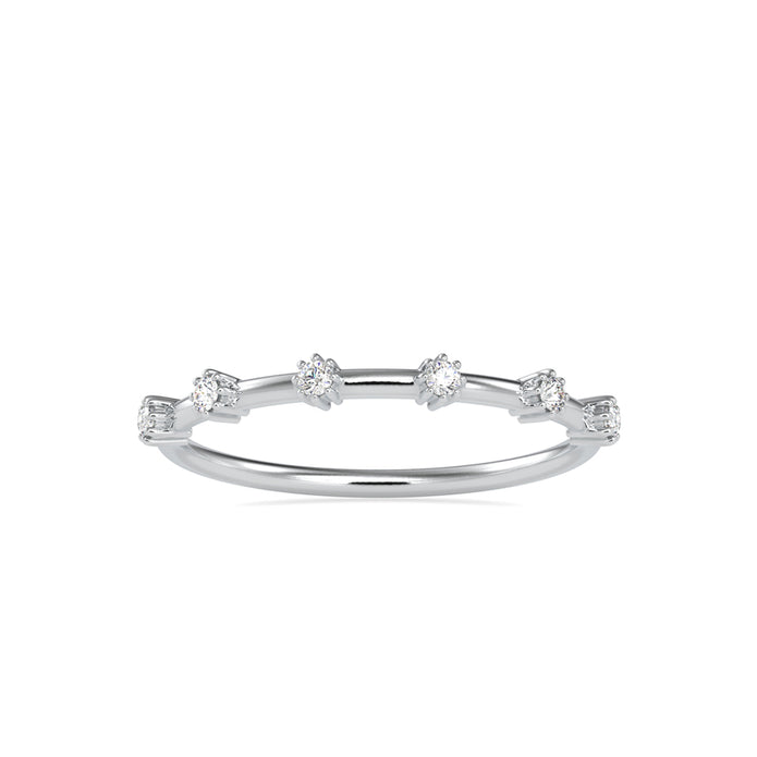 round cut prong diamond ring in white gold