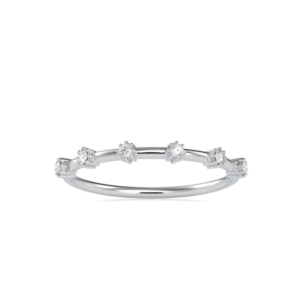 round cut prong diamond ring in white gold