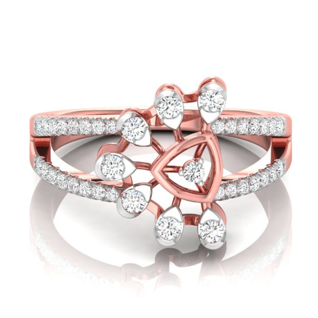 round cut prong set diamond ring in rose gold