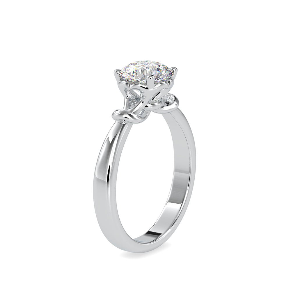 round cut solitaire lab-grown diamond ring in white gold