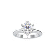 round cut solitaire diamond ring in white gold