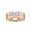 round cut solitaire semi bezel lab-grown diamond ring in rose gold