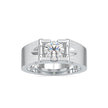 round cut solitaire semi bezel lab-grown diamond ring in white gold