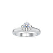 round cut solitaire tulip setting lab-grown diamond ring in white gold