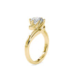 round cut solitaire lab-grown diamond ring in yellow gold