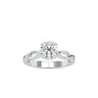round cut twisted solitaire lab-grown diamond ring in white gold