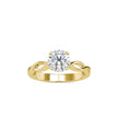 round cut twisted solitaire lab-grown diamond ring in yellow gold