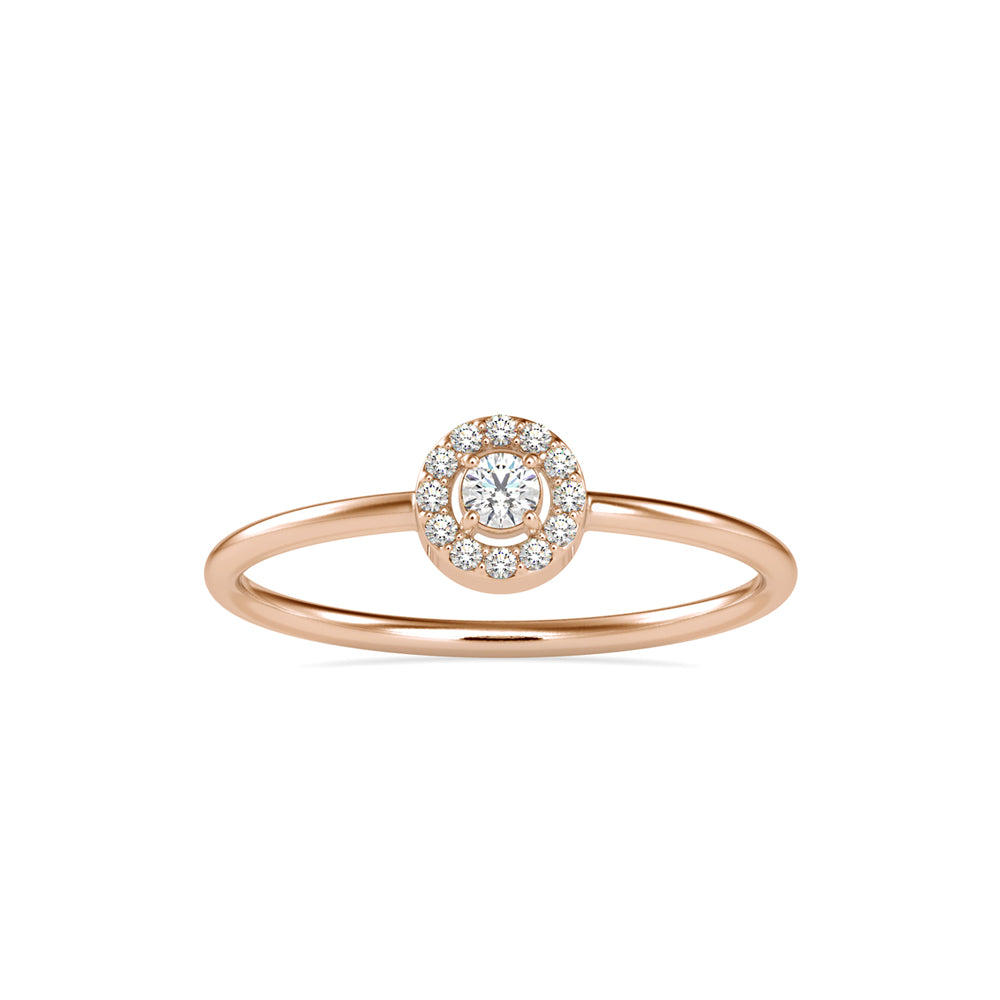 round halo lab-grown diamond ring in rose gold