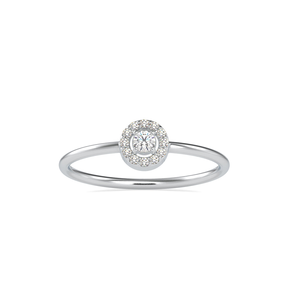 round halo lab-grown diamond ring in white gold
