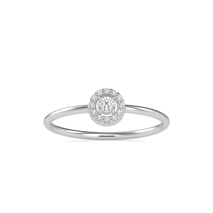 round halo lab-grown diamond ring in white gold