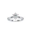 round cut solitaire lab-grown diamond ring in white gold
