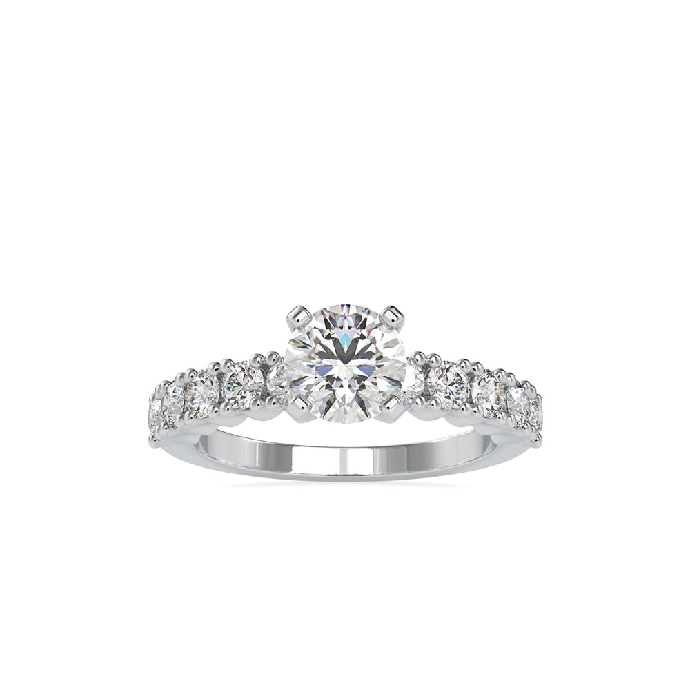 round solitaire lab-grown diamond ring in white gold