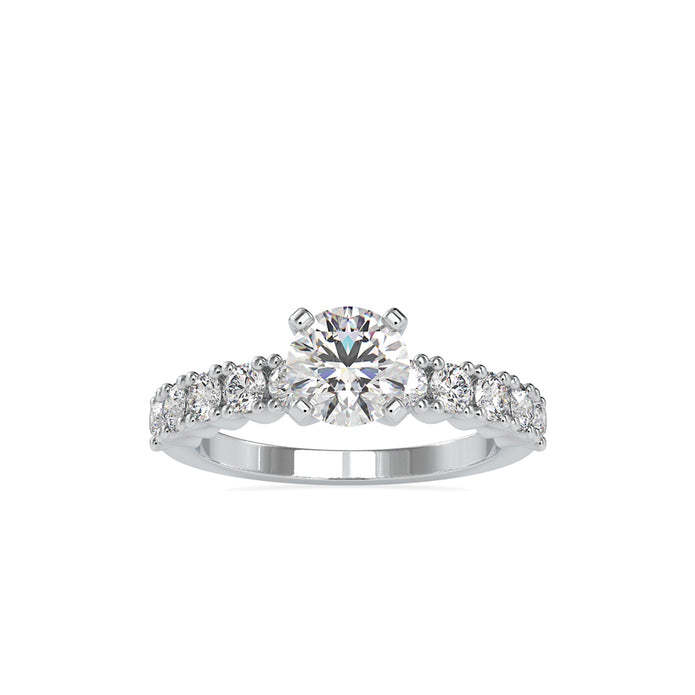 round solitaire lab-grown diamond ring in white gold