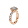 Lab-Grown Diamond Round Double Halo Rose Gold Ring