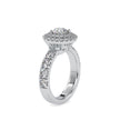 round double halo lab-grown diamond ring in white gold