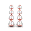 round diamond dangler earrings in rose gold