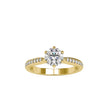round solitaire lab-grown diamond ring in yellow gold
