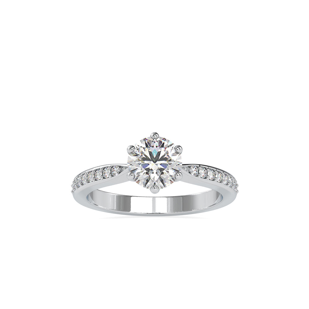 round solitaire lab-grown diamond ring in white gold