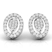 round diamond stud earrings in white gold