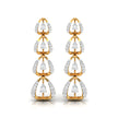 round diamond dangler earrings in yellow gold