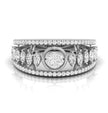 round and marquise cut lab-grown diamond band in white gold
