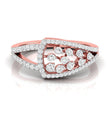 round prong half bezel diamond ring in rose gold