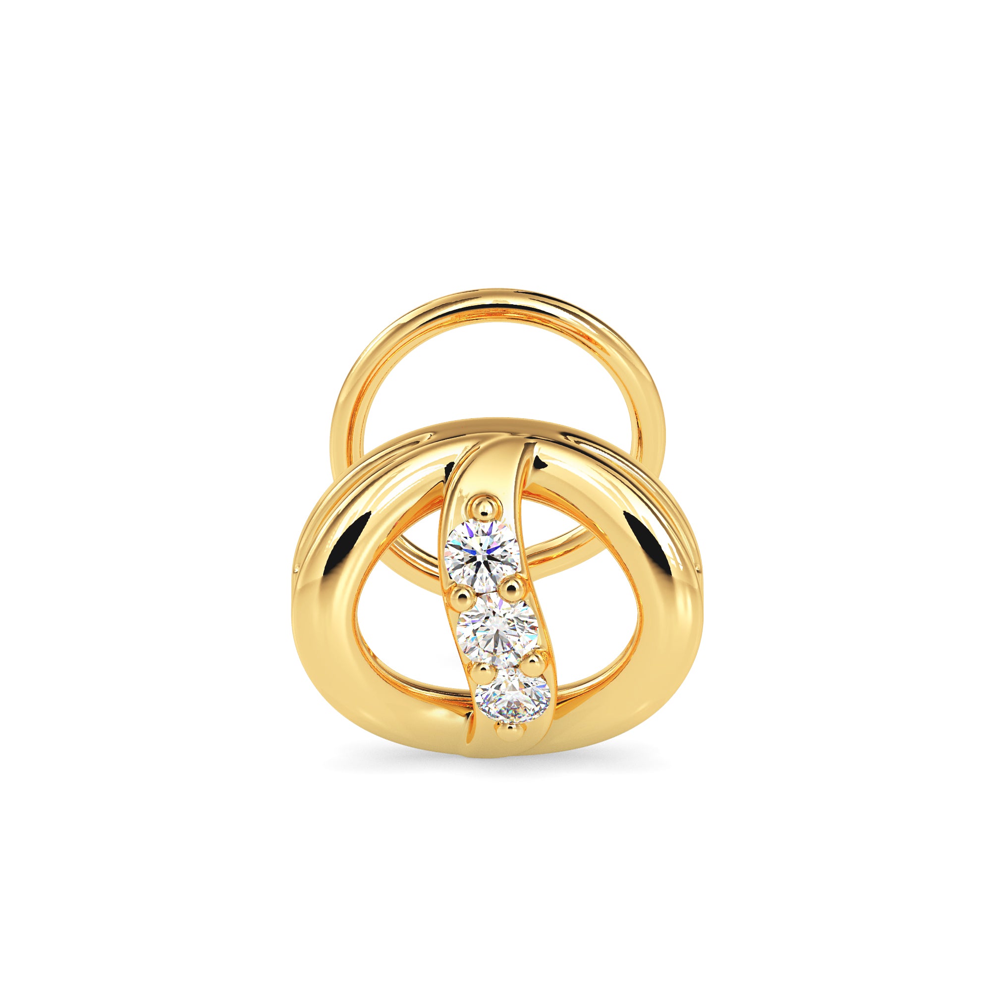 Yellow Gold Round Prong Lab-Grown Diamond Stud Nosepin