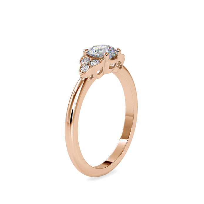 round solitaire lab-grown diamond ring in rose gold