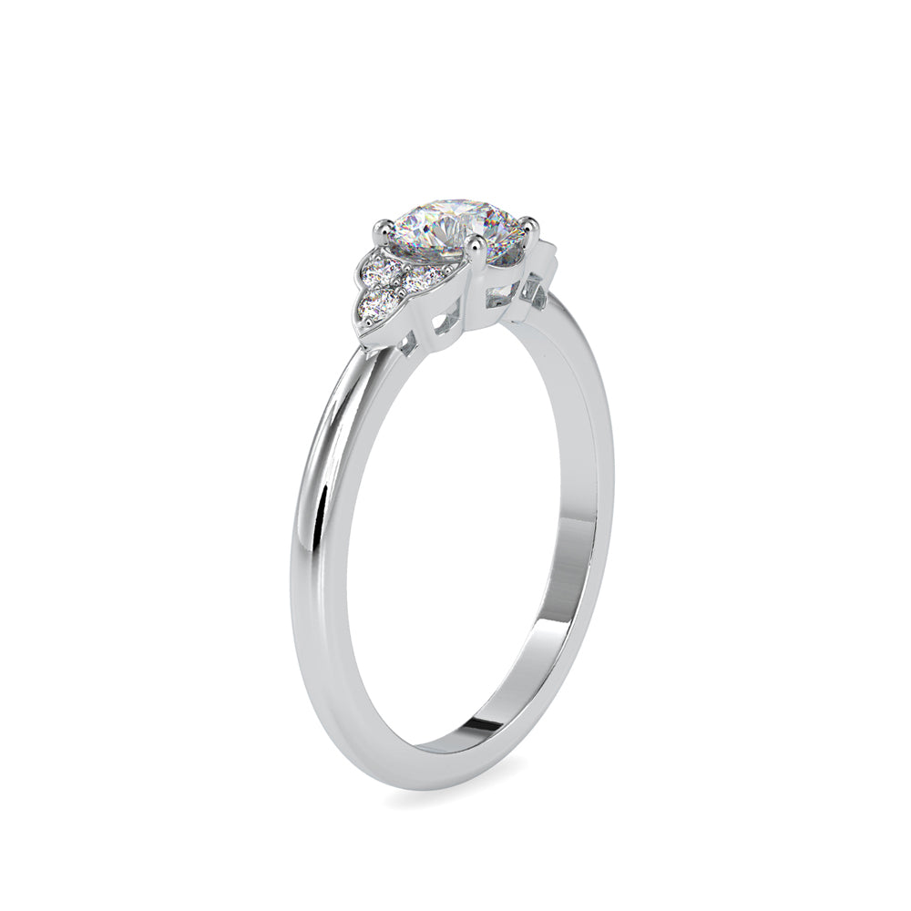round solitaire lab-grown diamond ring in white gold