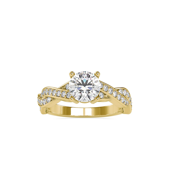round solitaire diamond ring in yellow gold