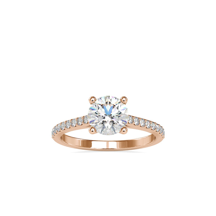 round solitaire lab-grown diamond ring in rose gold