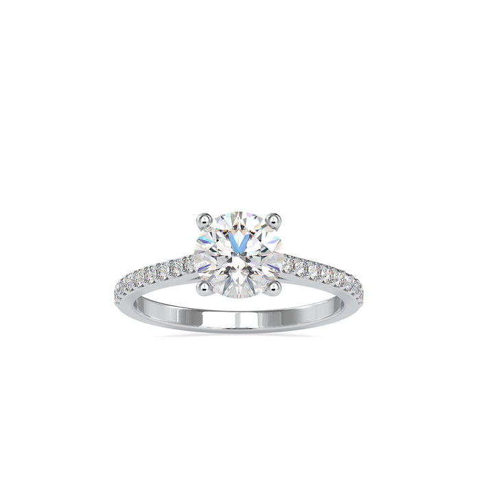 round solitaire lab-grown diamond ring in white gold
