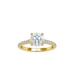 round solitaire lab-grown diamond ring in yellow gold