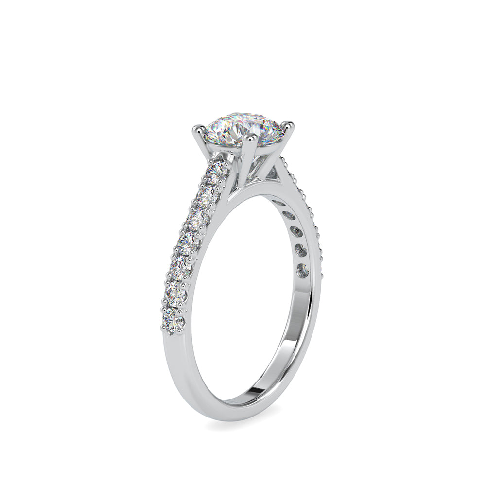 round solitaire lab-grown diamond ring in white gold
