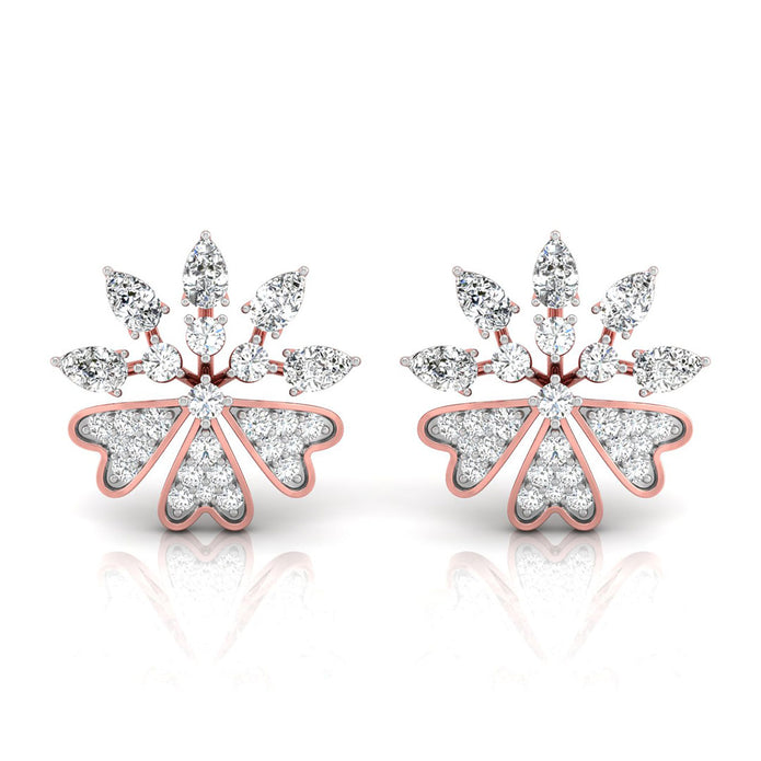 0.48Ct Floral Shape Cluster Lab-Grown Diamond Gold Stud Earrings