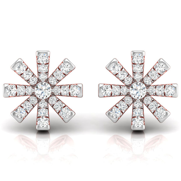 0.33Ct Snowflake Style Prong Set Lab-Grown Diamond Gold Stud Earrings