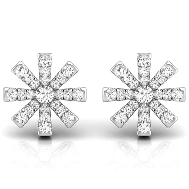 0.33Ct Snowflake Style Prong Set Lab-Grown Diamond Gold Stud Earrings