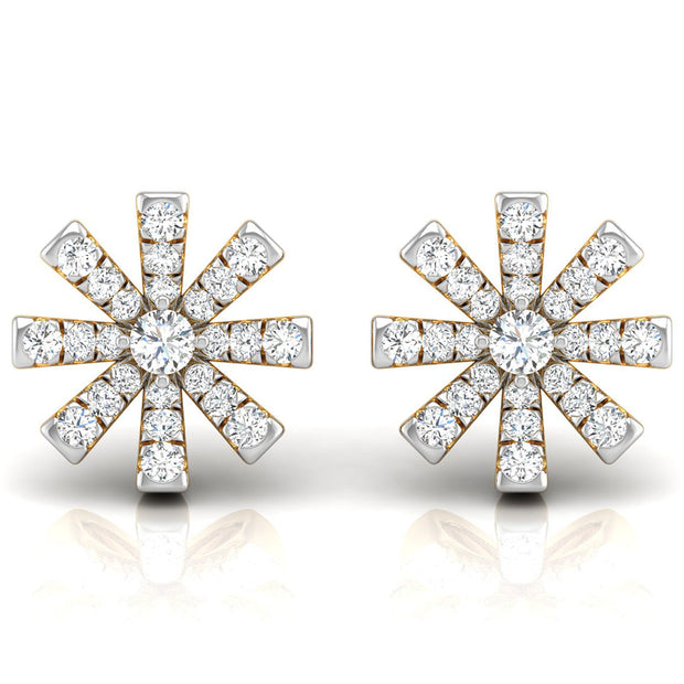 0.33Ct Snowflake Style Prong Set Lab-Grown Diamond Gold Stud Earrings
