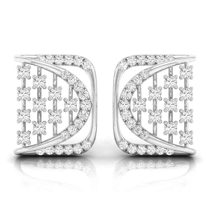 0.25Ct Square Shape Design Prong Set Lab-Grown Diamond Gold Stud Earrings