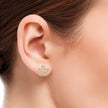 0.19Ct Flower Design Prong Set Lab-Grown Diamond Gold Stud Earrings