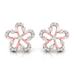 0.19Ct Flower Design Prong Set Lab-Grown Diamond Gold Stud Earrings