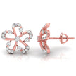 0.19Ct Flower Design Prong Set Lab-Grown Diamond Gold Stud Earrings