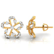 0.19Ct Flower Design Prong Set Lab-Grown Diamond Gold Stud Earrings