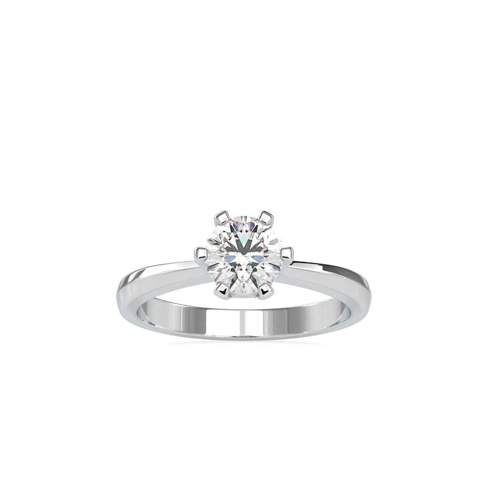 round solitaire lab-grown diamond ring in white gold