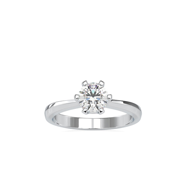 round solitaire lab-grown diamond ring in white gold