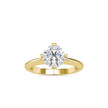 round cut solitaire lab-grown diamond ring in yellow gold