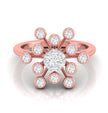Starburst Design Round Cut Lab-Grown Diamond Rose Gold Ring