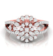 sunburst cluster lab-grown diamond ring rose gold